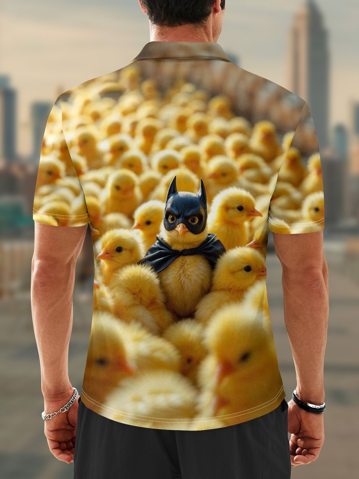 Moisture Wicking Chicken Bat Funny Golf Polo