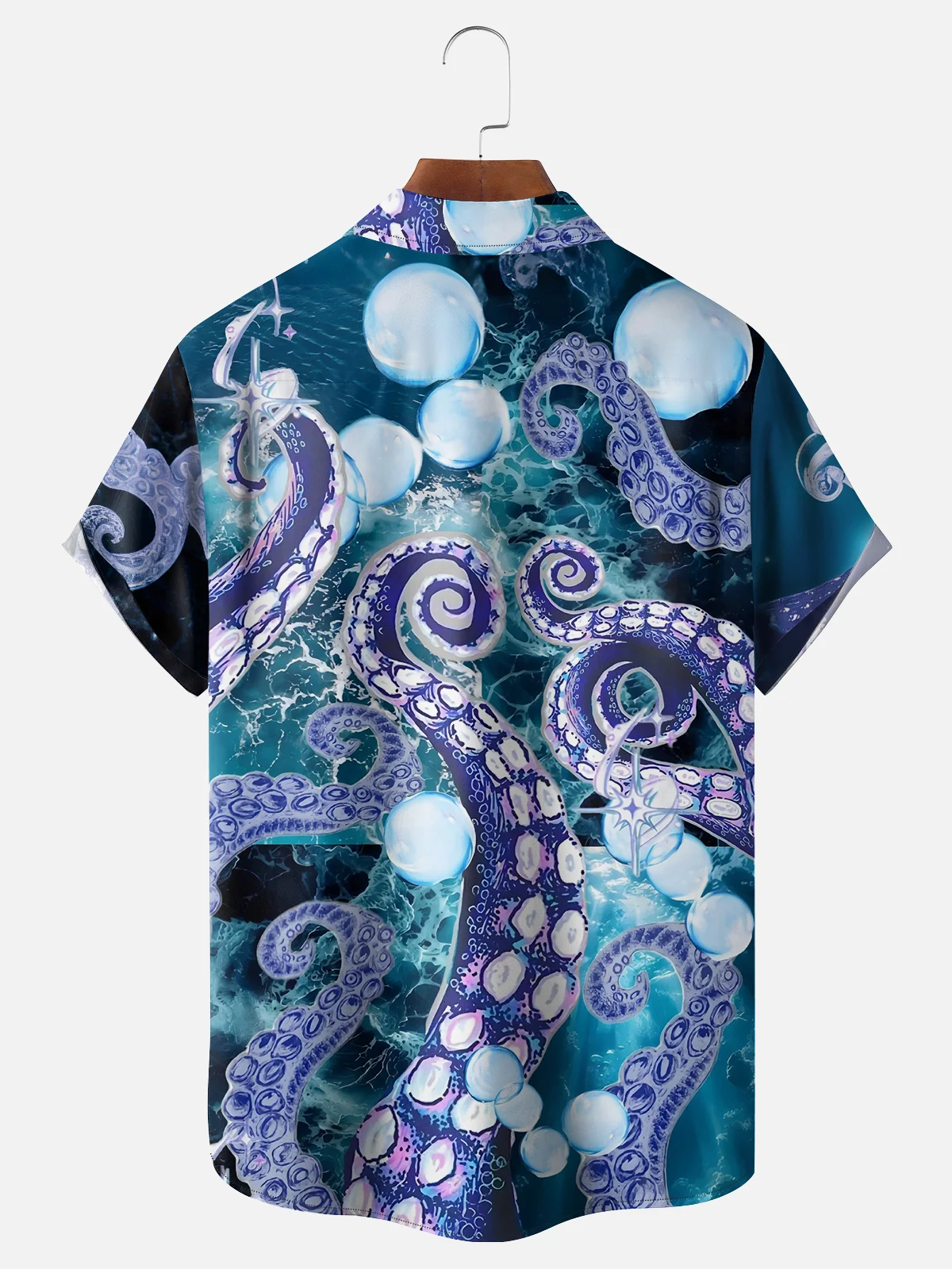 Moisture-wicking Octopus Tentacles Ocean Chest Pocket Casual Shirt