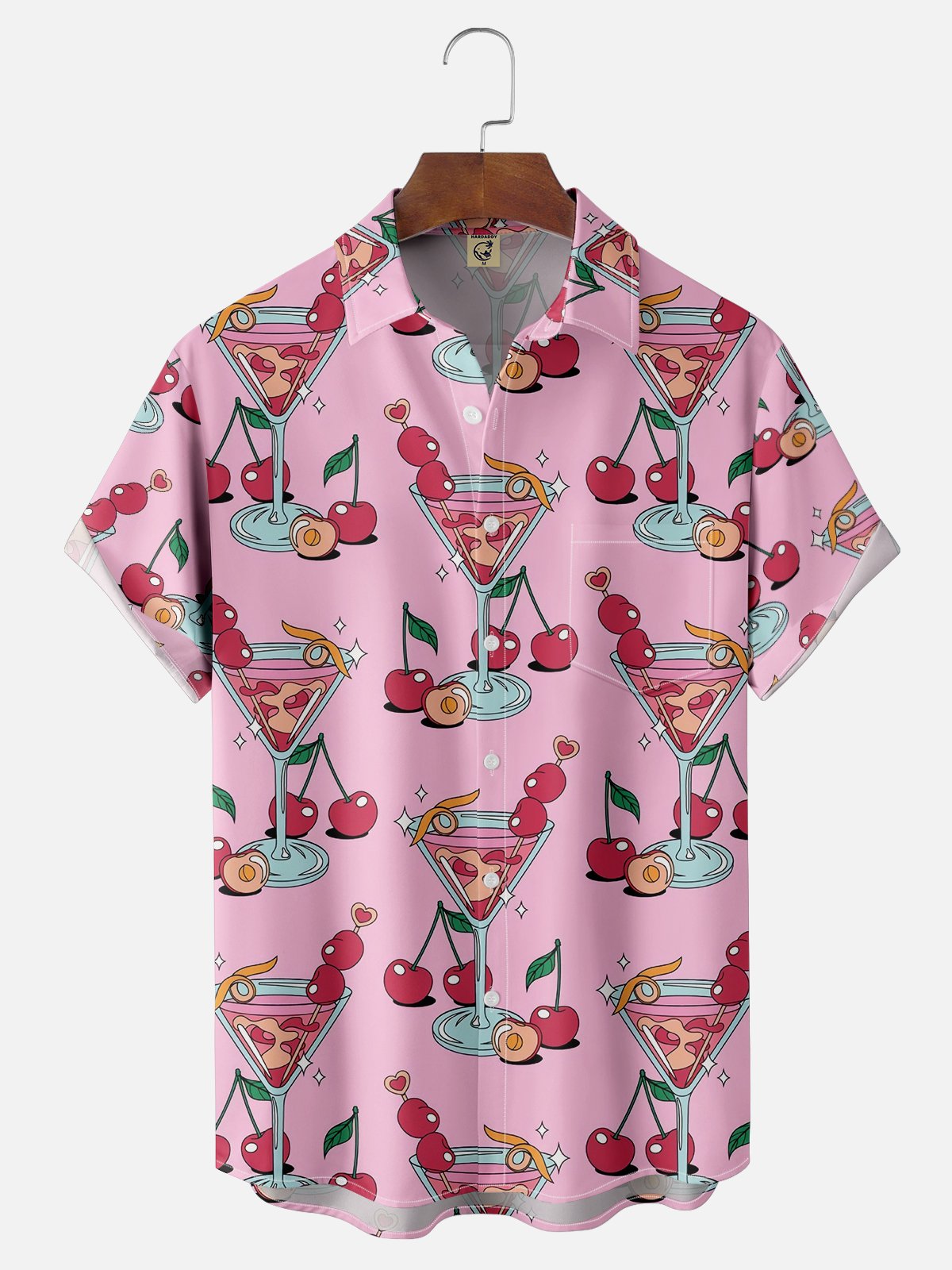 Moisture Wicking Cocktail Chest Pocket Hawaiian Shirt