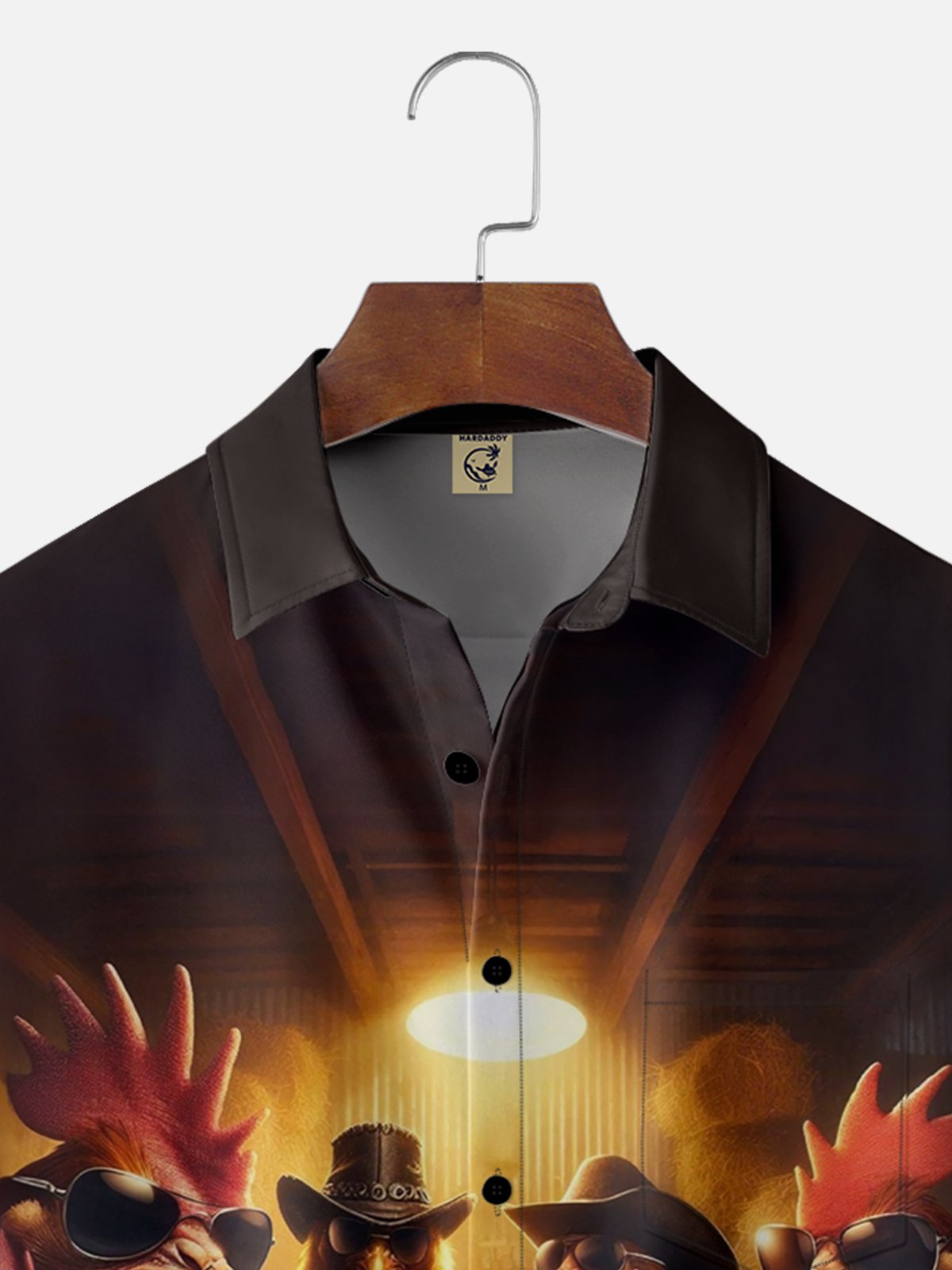Moisture-wicking Rooster Poker Chip Farm Chest Pocket Casual Shirt