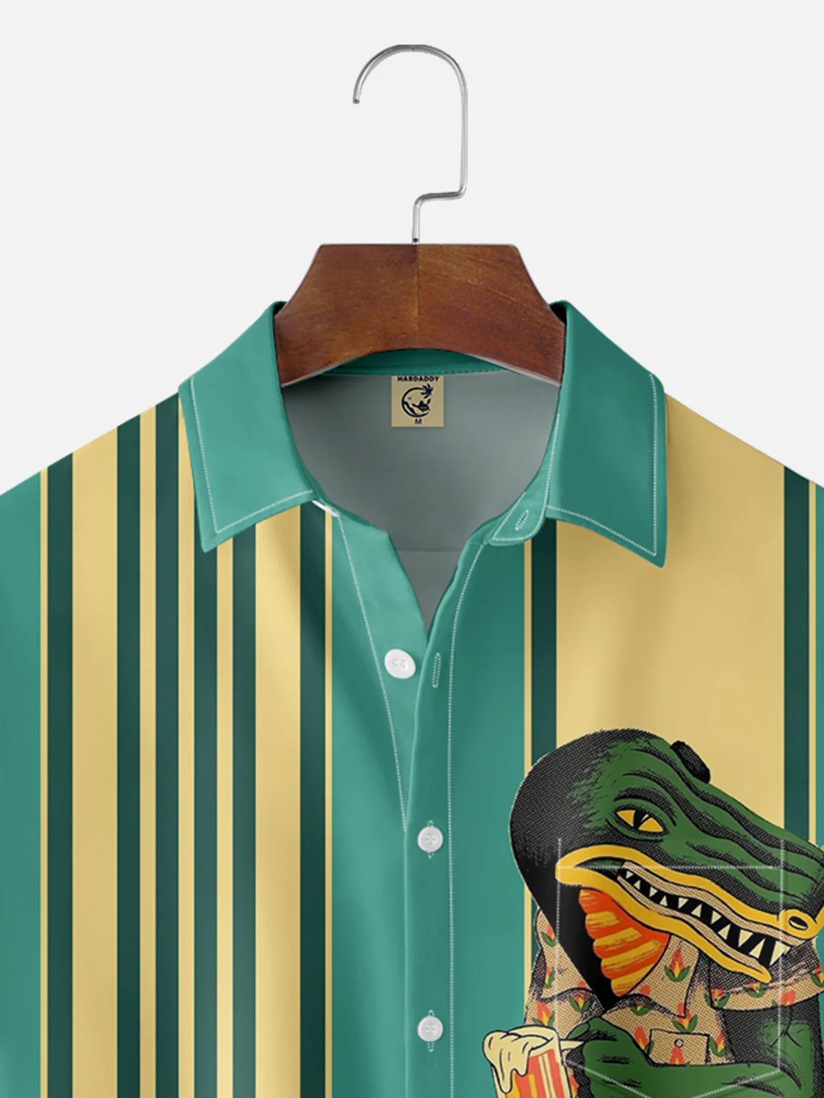 Moisture Wicking Beer Gator Chest Pocket Bowling Shirt