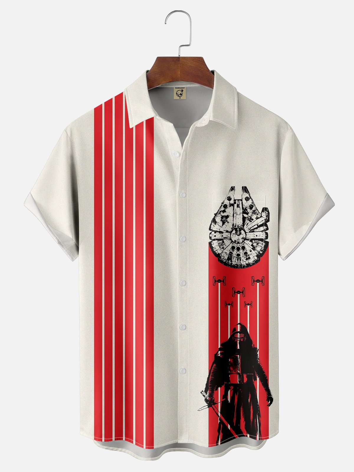 Moisture-wicking Fun and Avant-garde Star Art Wars Chest Pocket Bowling Shirt