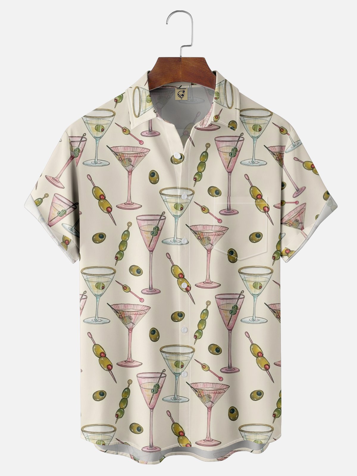 Moisture Wicking Cocktail Chest Pocket Hawaiian Shirt