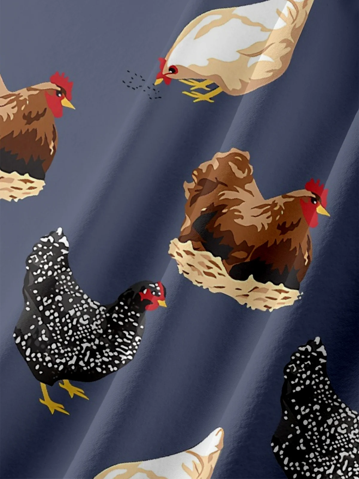 Moisture-wicking Funny Chicken Chest Pocket Hawaiian Shirt