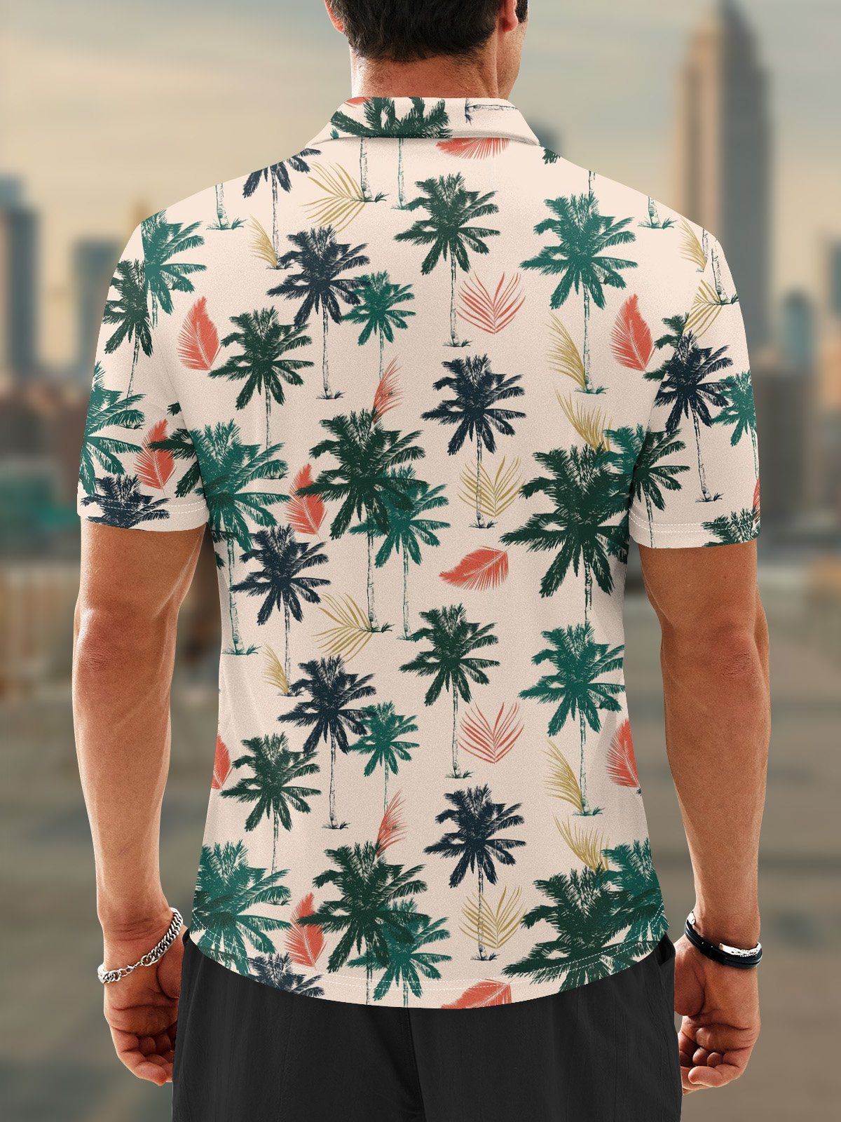 Moisture Wicking Hawaiian Coconut Tree Golf Polo