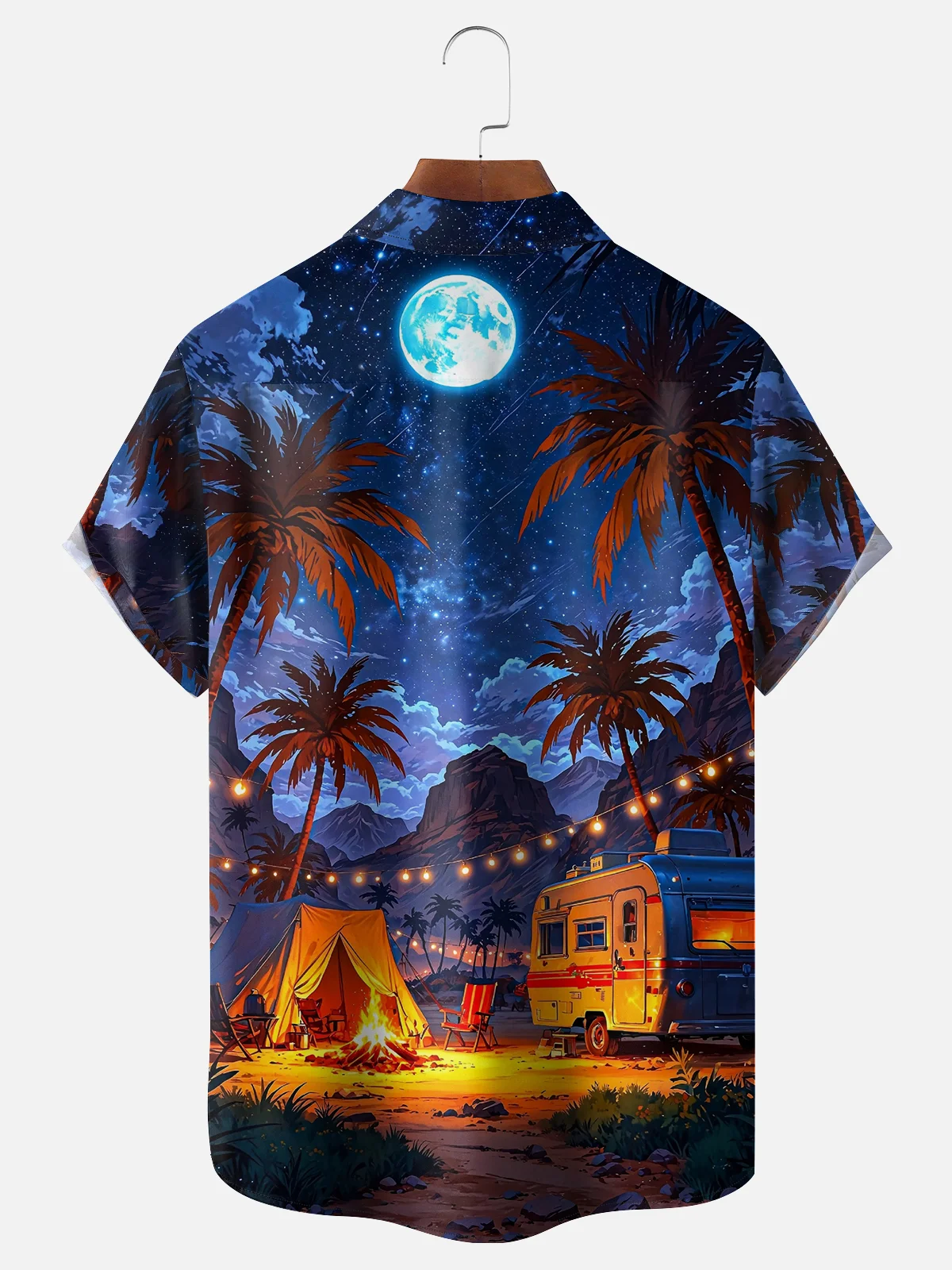 Moisture-wicking Outdoor Camping Car Bonfire Chest Pocket Casual Shirt