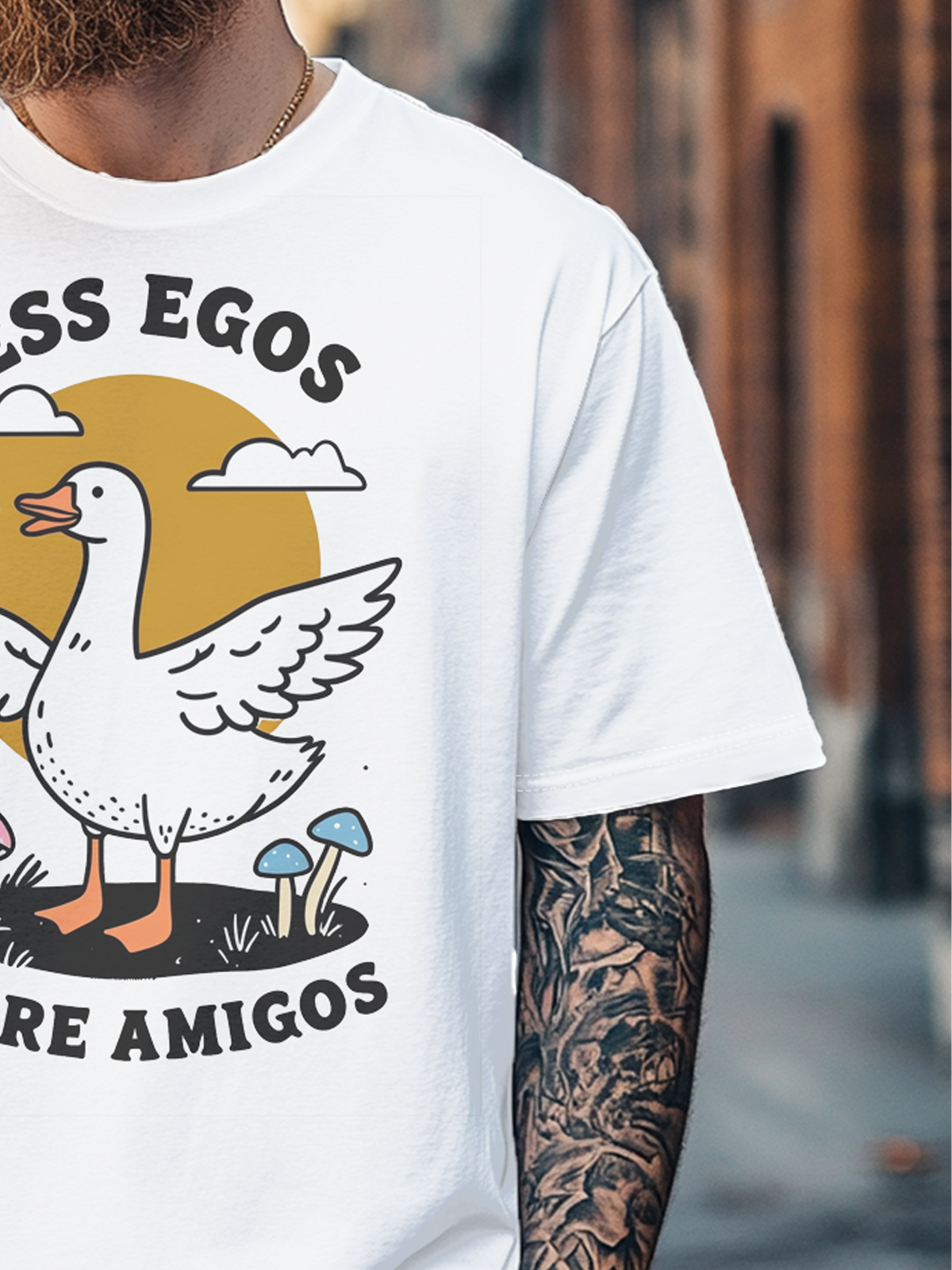 Men's Funny Goose Slogan Fitted T-shirts