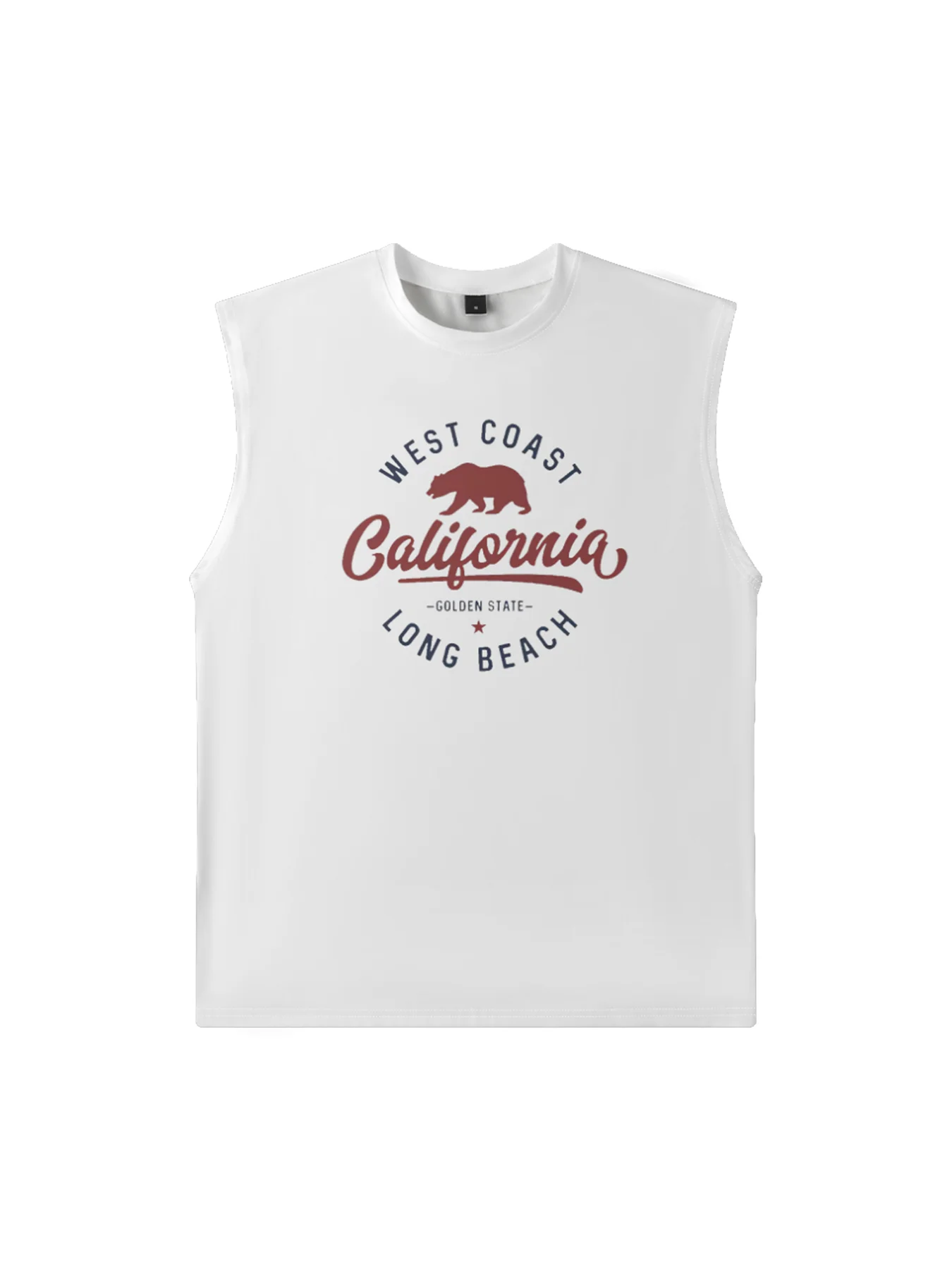 Mens Crewneck Tank Tops California West Coast Beach Sleeveless Shirt