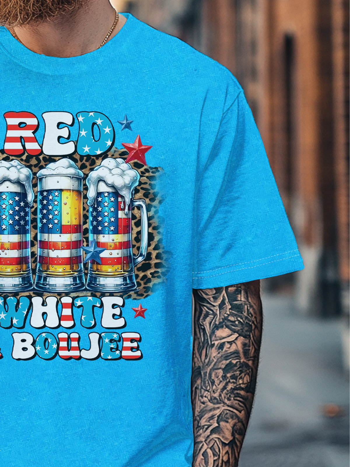 Men's Independence Day Beer Art Fitted T-shirts