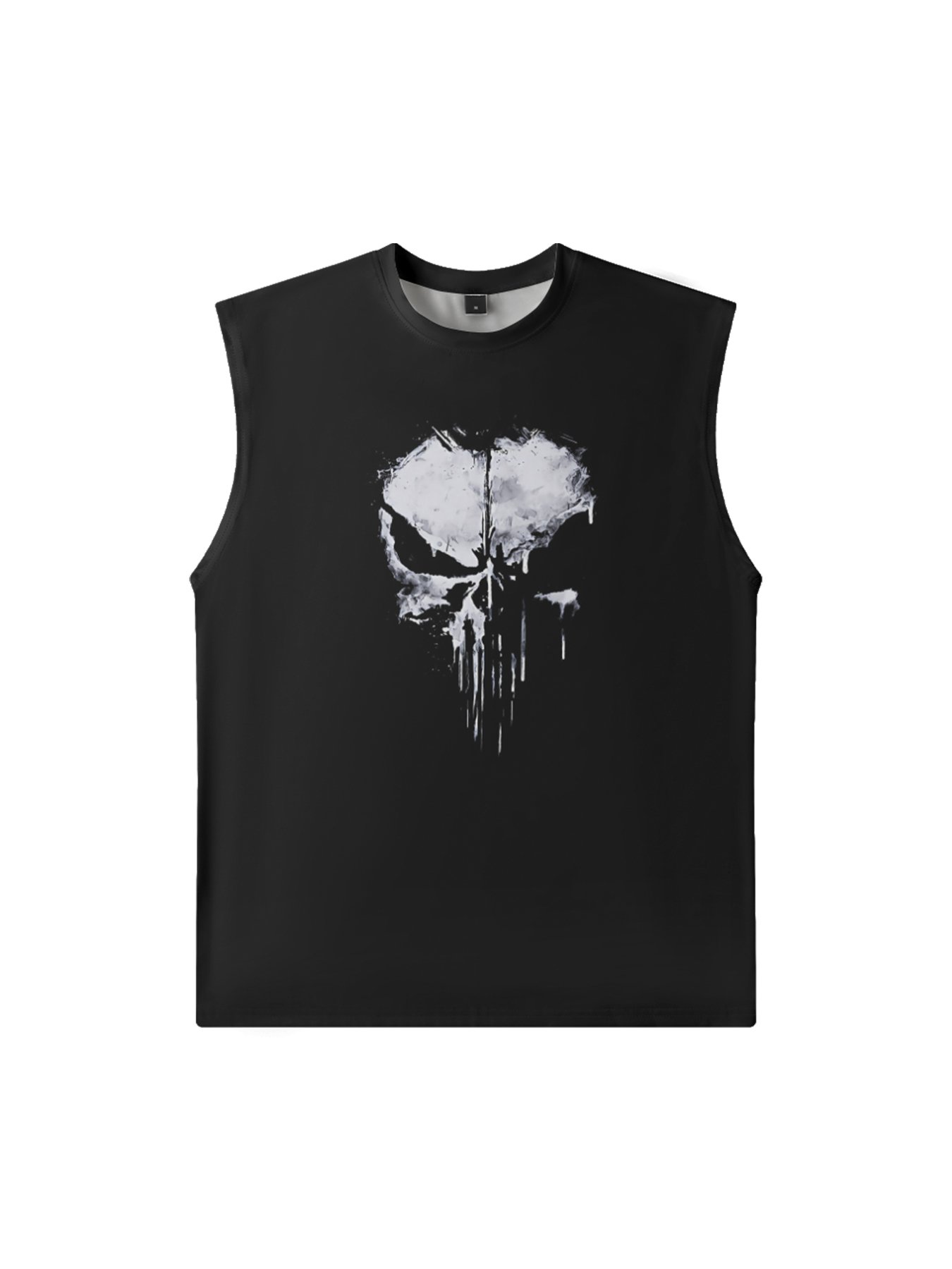 Mens Crewneck Tank Tops Rock Skull Beach Sleeveless Shirt