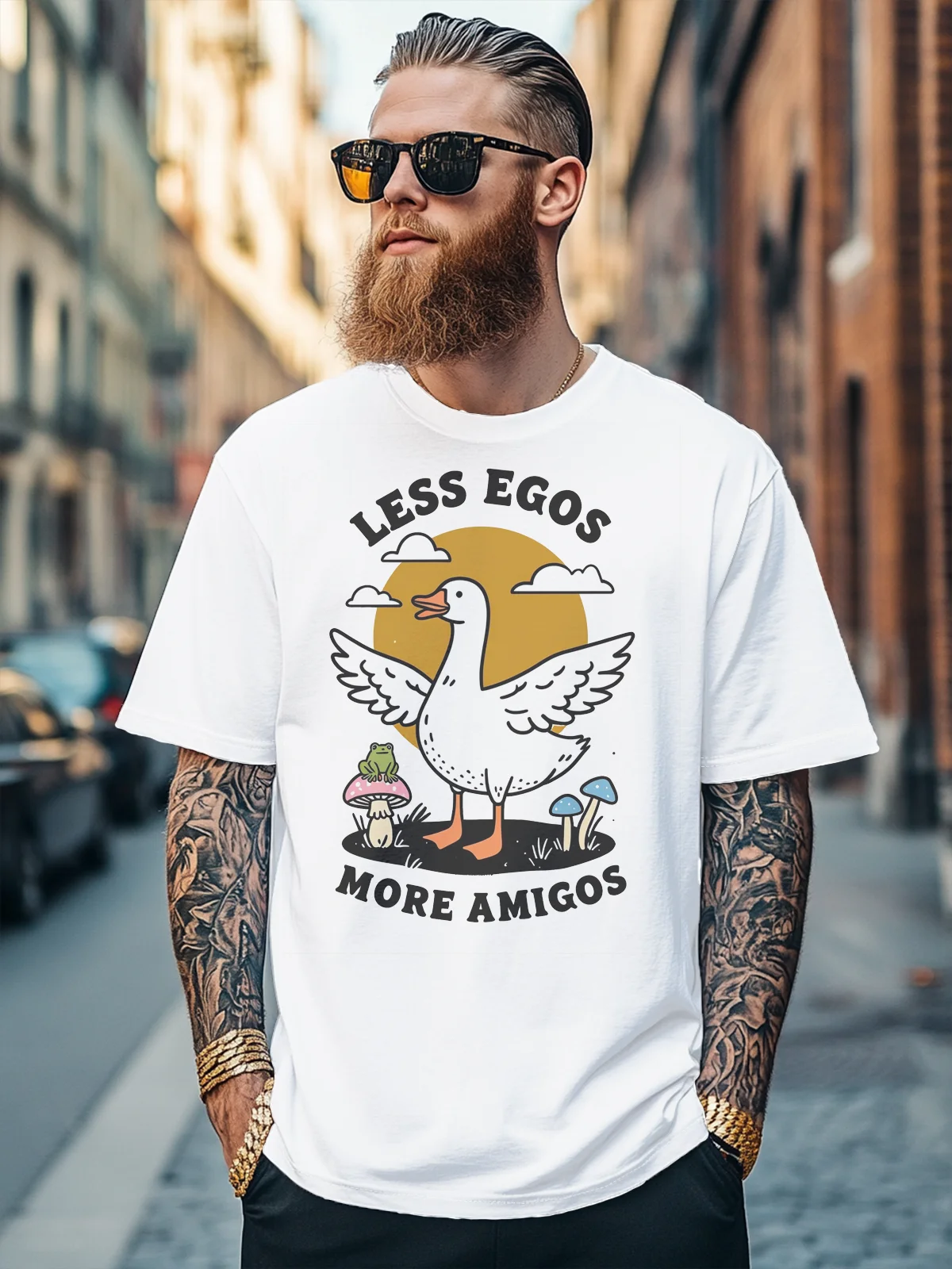 Men's Funny Goose Slogan Fitted T-shirts