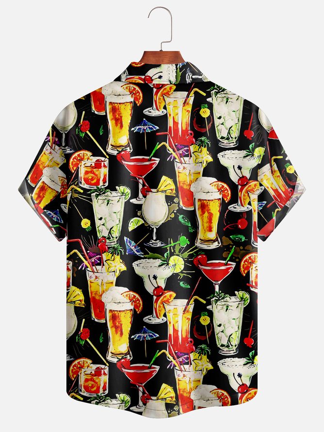 Tall Size Moisture-wicking Cocktail Aloha Shirt