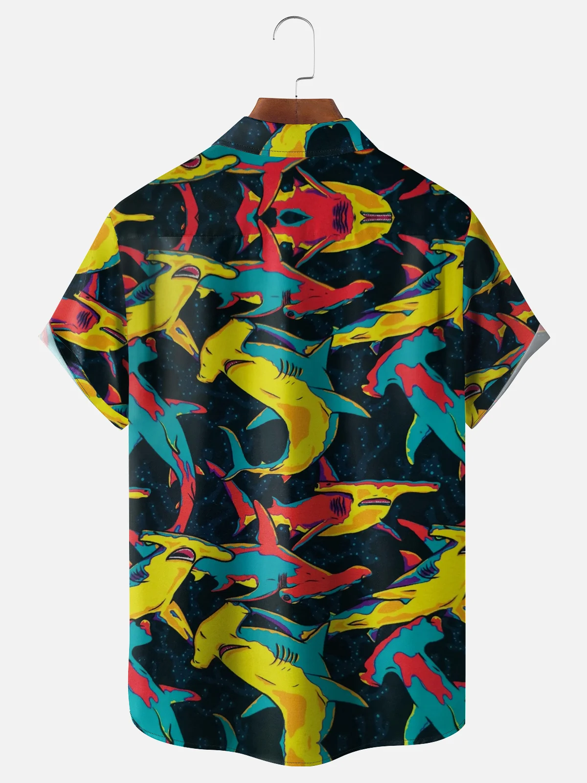 Moisture-wicking Hammerhead Shark Ocean Chest Pocket Casual Shirt