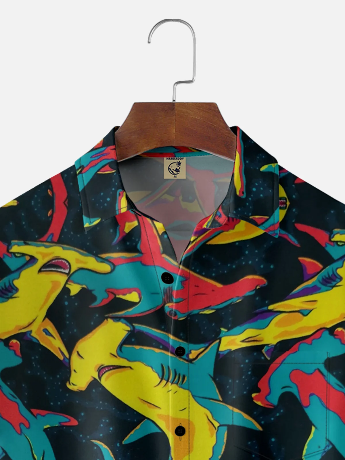 Moisture-wicking Hammerhead Shark Ocean Chest Pocket Casual Shirt