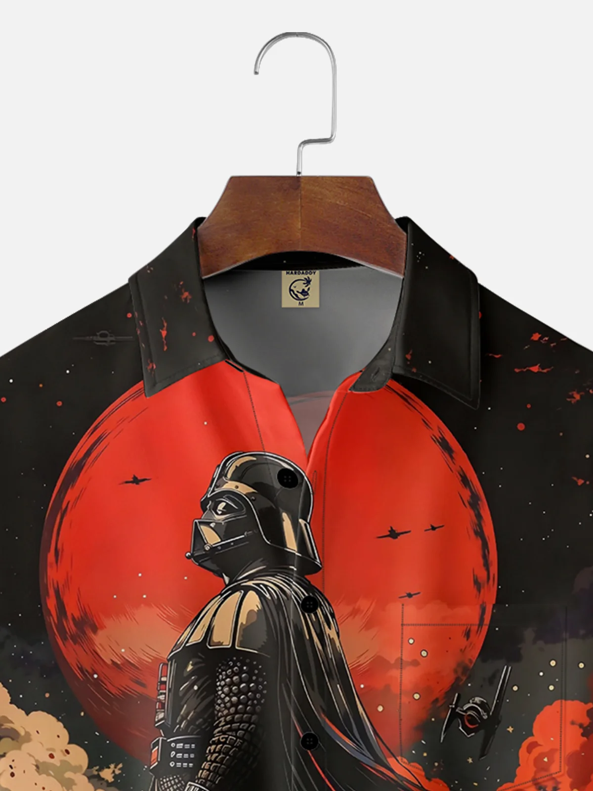 Moisture Wicking Star Robot Chest Pocket Hawaiian Shirt