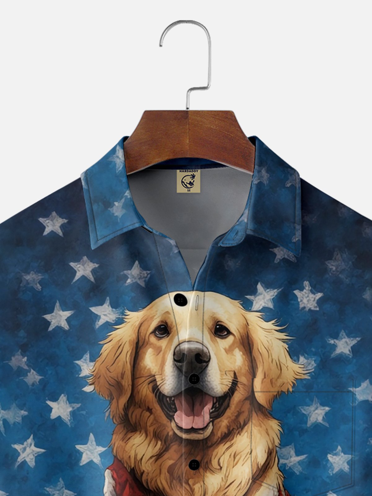 Moisture-wicking Independence Day American Flag Dog Chest Pocket Casual Shirt