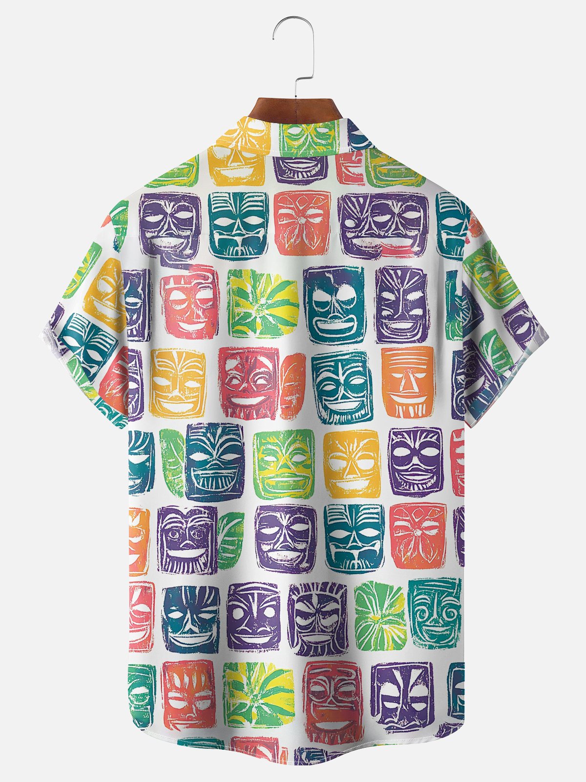 Moisture-wicking Tiki Chest Pocket Hawaiian Shirt