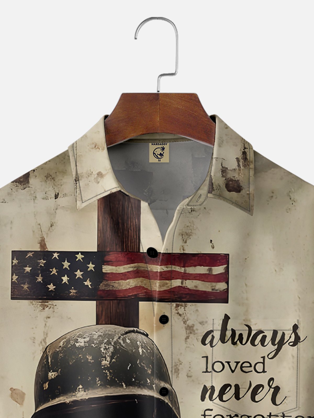 Moisture-wicking Memorial Day American Flag Cross Chest Pocket Casual Shirt
