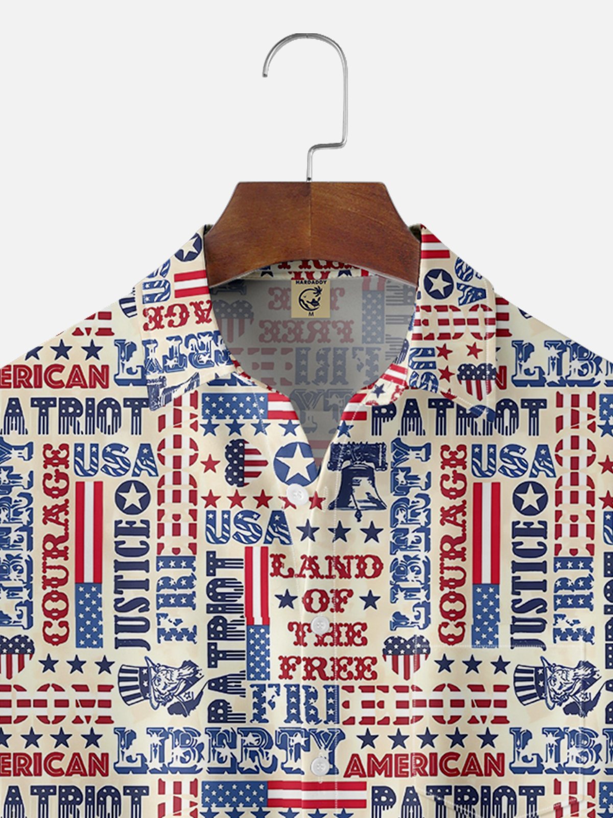 Moisture-wicking Abstract Independence Day American Flag Chest Pocket Casual Shirt