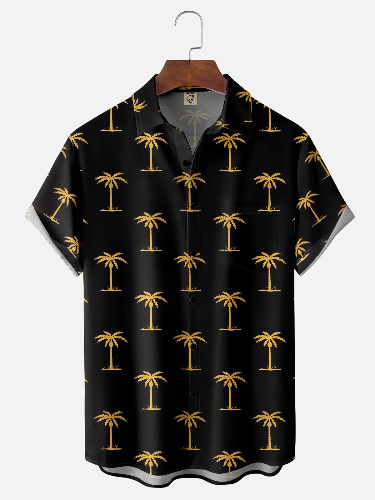Moisture Wicking Coconut Tree Chest Pocket Hawaiian Shirt
