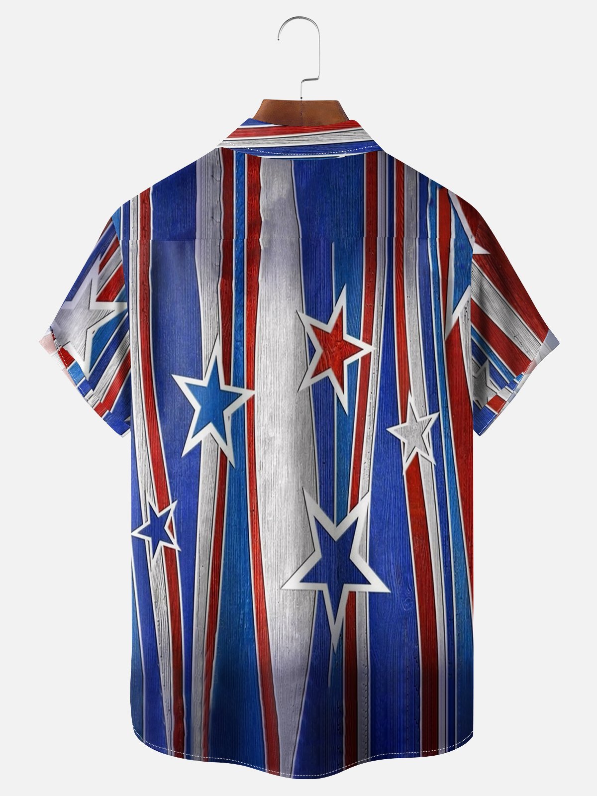 Moisture-wicking Trump American Flag Art Independence Day Chest Pocket Casual Shirt
