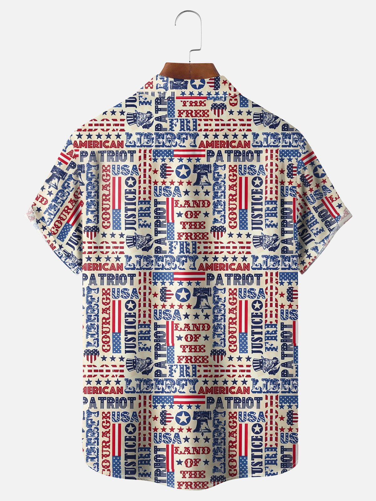 Moisture-wicking Abstract Independence Day American Flag Chest Pocket Casual Shirt