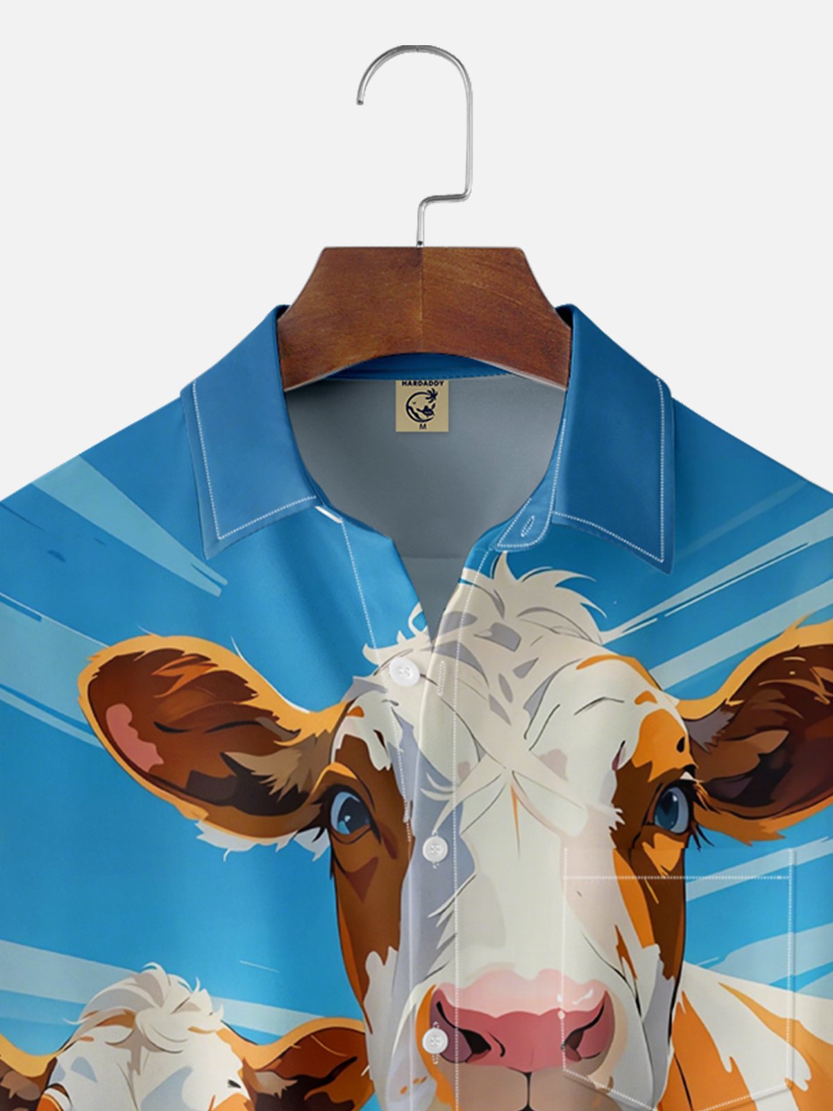 Moisture-wicking Dairy Cow Chest Pocket Casual Shirt