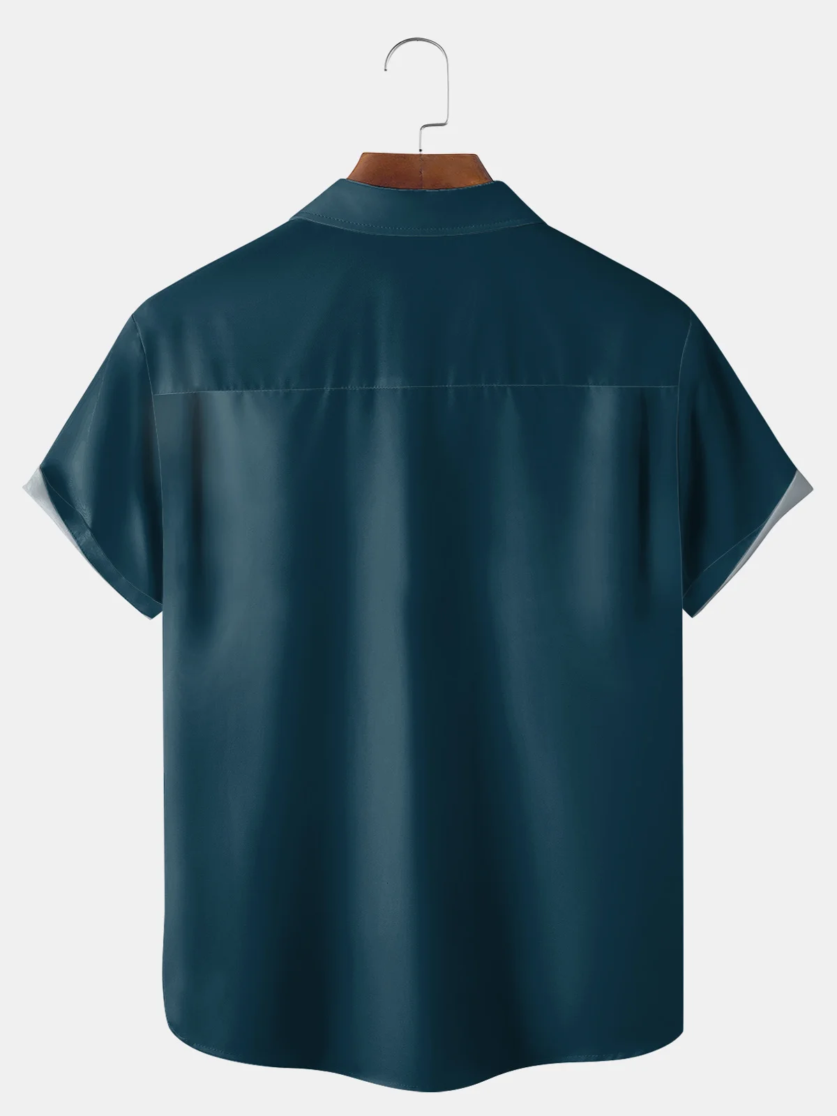 Big Size Moisture-wicking Geomatric Chest Pocket Bowling Shirt