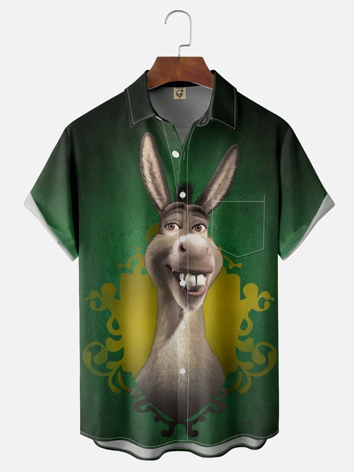 Moisture-wicking Funny Donkey Chest Pocket Casual Shirt