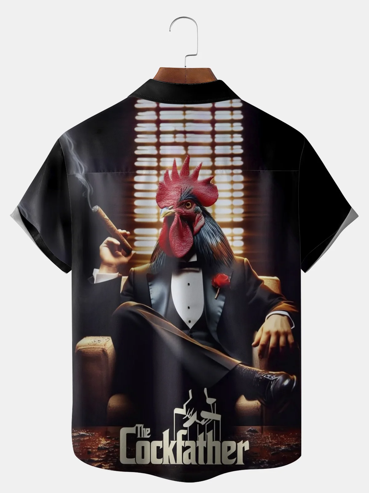 Big Size Moisture-wicking Cockfather Chicken Chest Pocket Casual Shirt