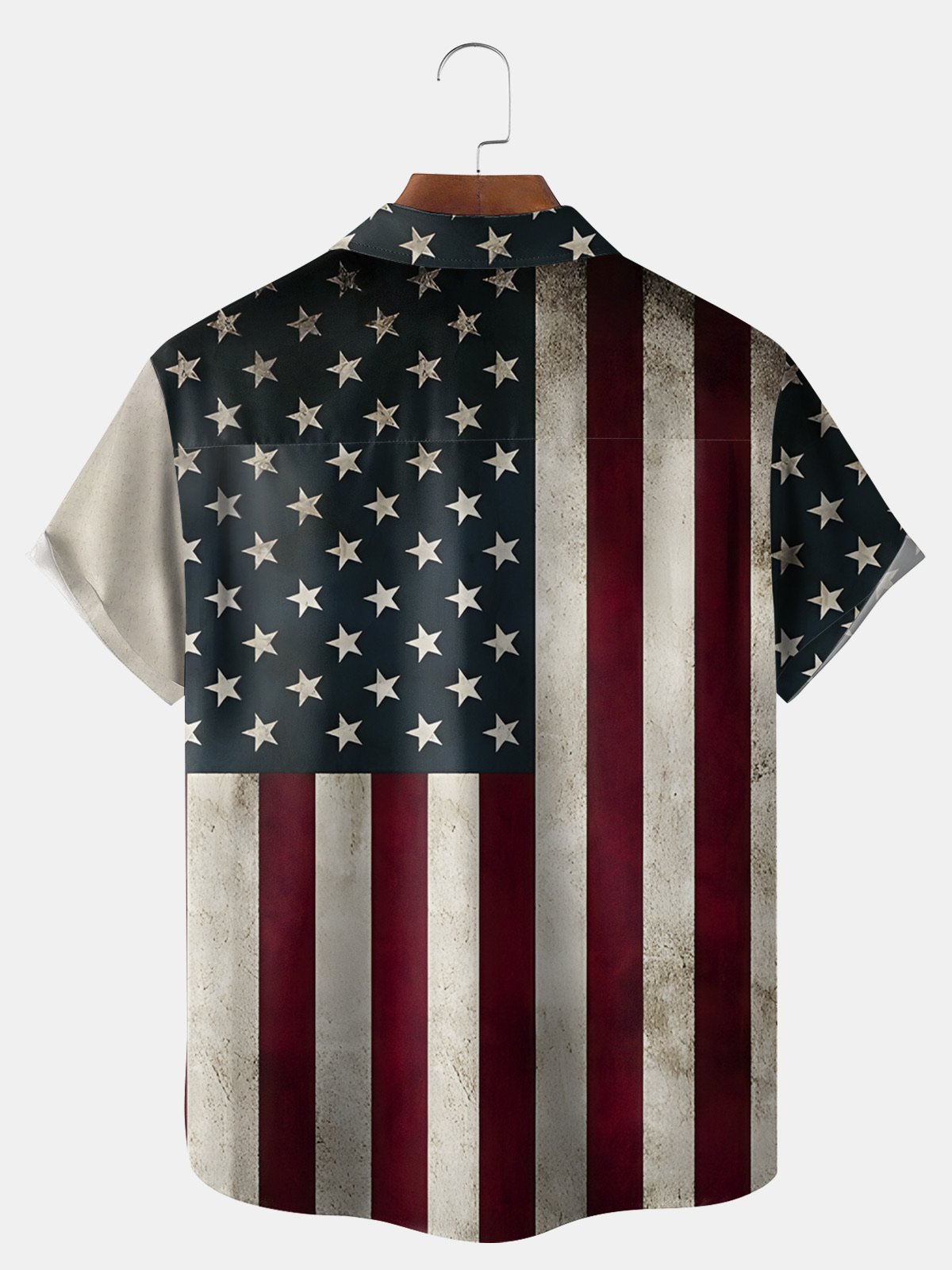 Big Size Moisture-wicking American Eagle Chest Pocket Casual Shirt