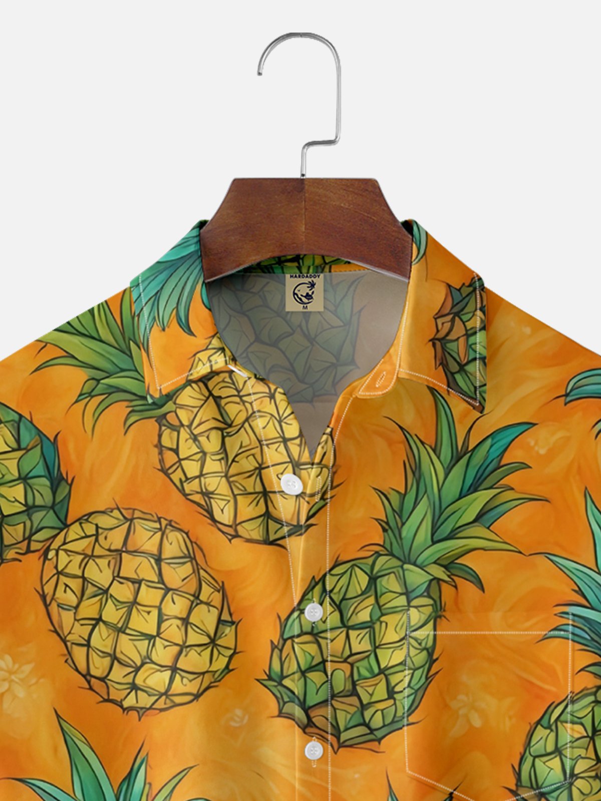 Moisture-wicking Pineapple Fruit Chest Pocket Hawaiian Shirt