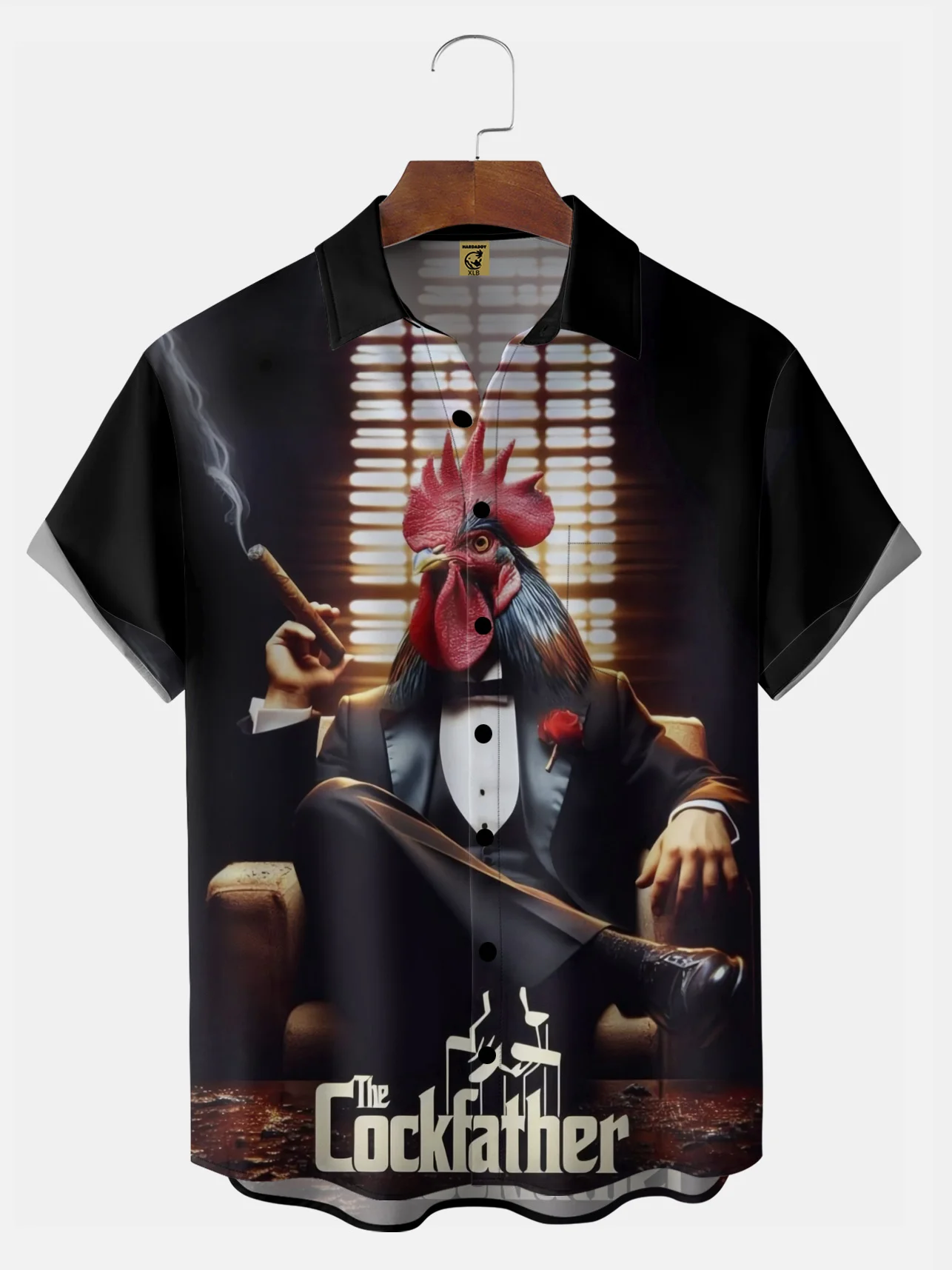 Big Size Moisture-wicking Cockfather Chicken Chest Pocket Casual Shirt