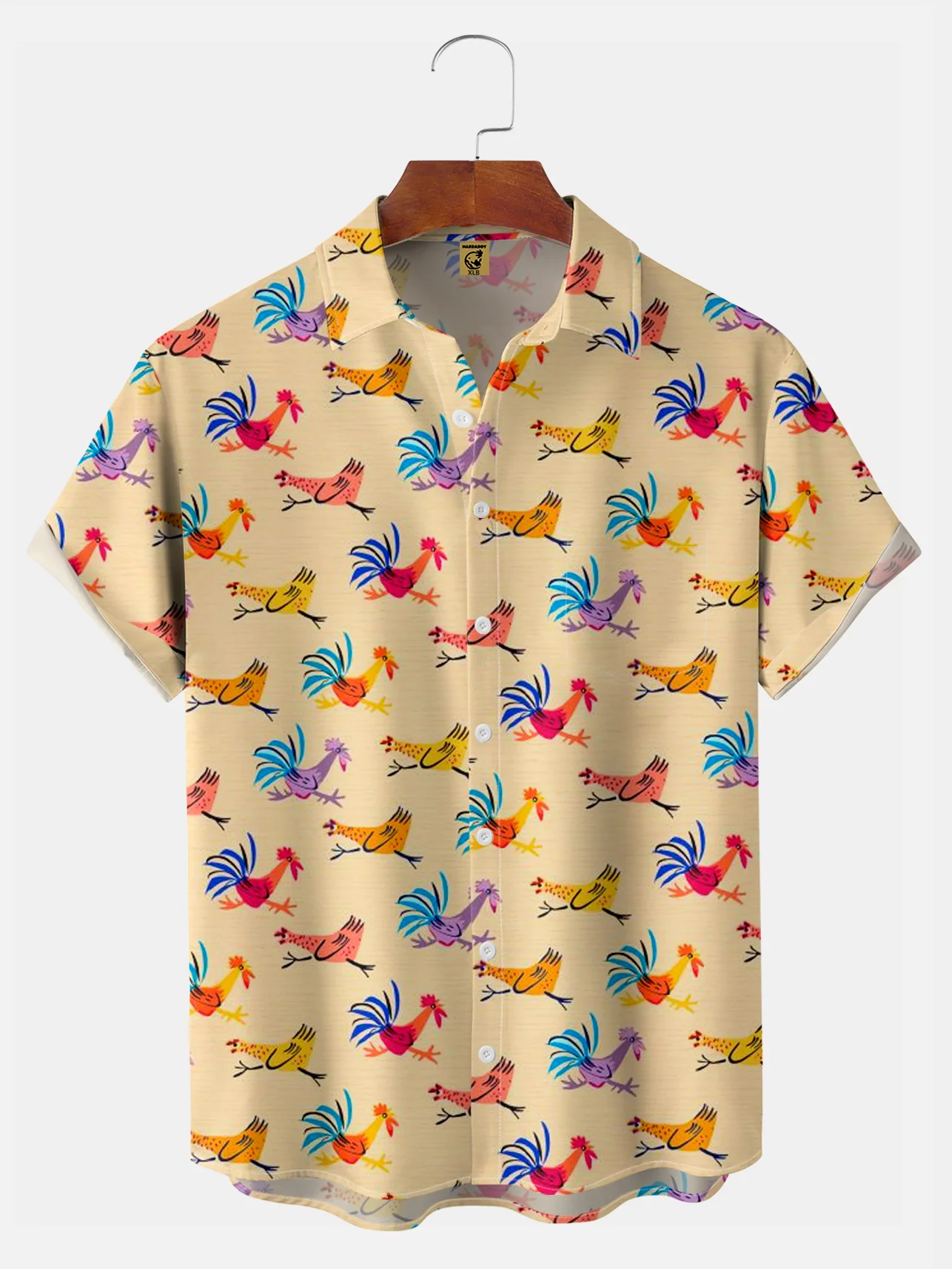 Big Size Moisture-wicking Breathable Rooster Chest Pocket Hawaiian Shirt
