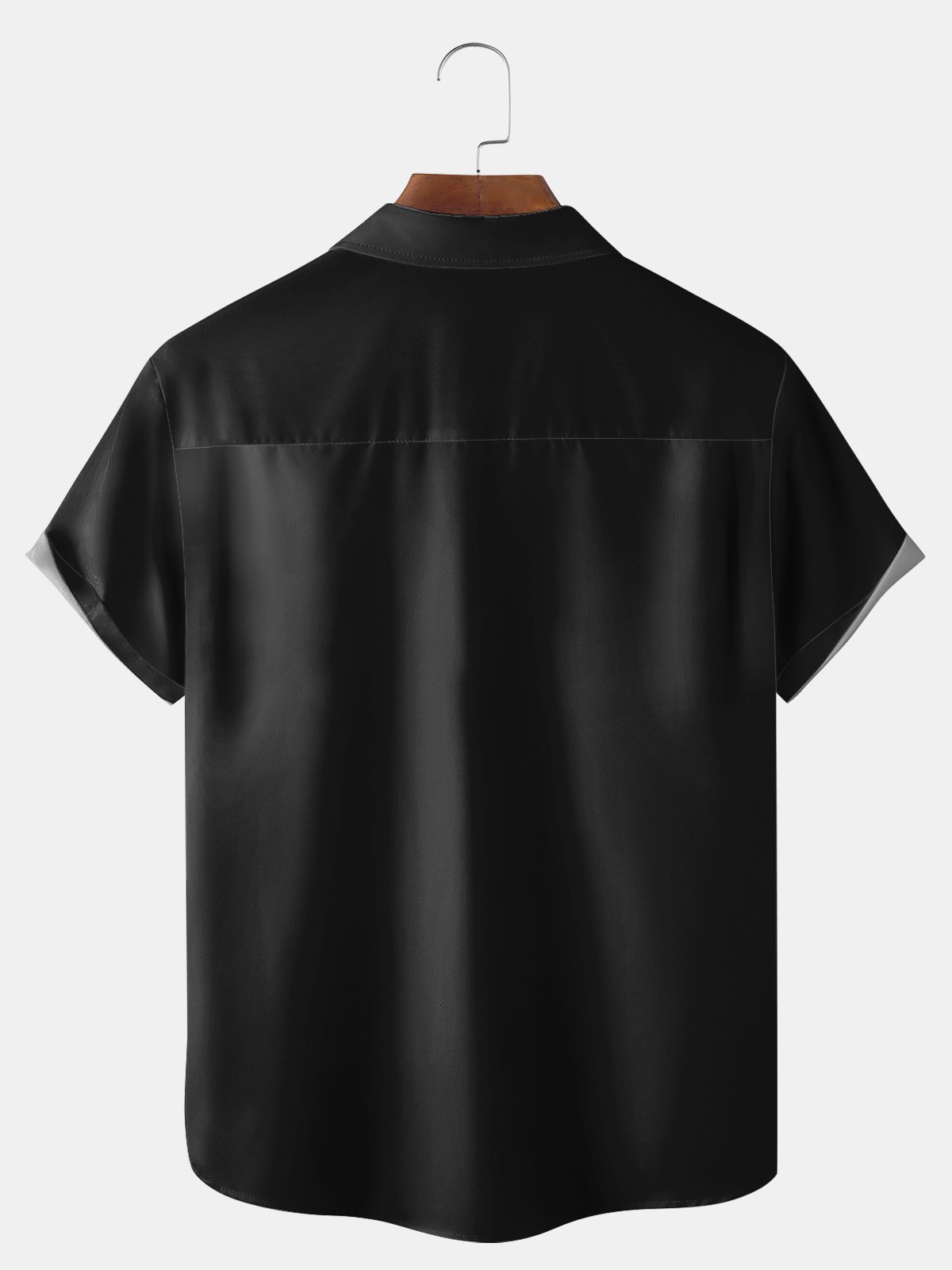 Big Size Moisture-wicking American Flag Chest Pocket Bowling Shirt