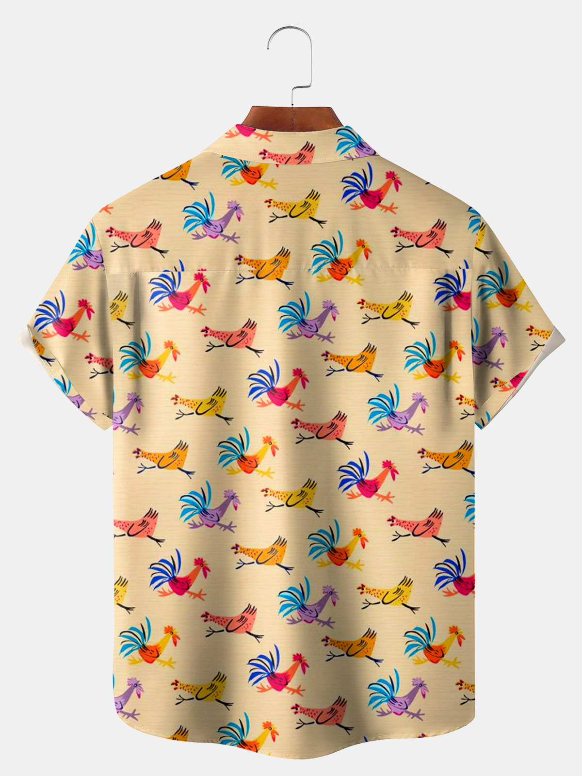 Big Size Moisture-wicking Breathable Rooster Chest Pocket Hawaiian Shirt