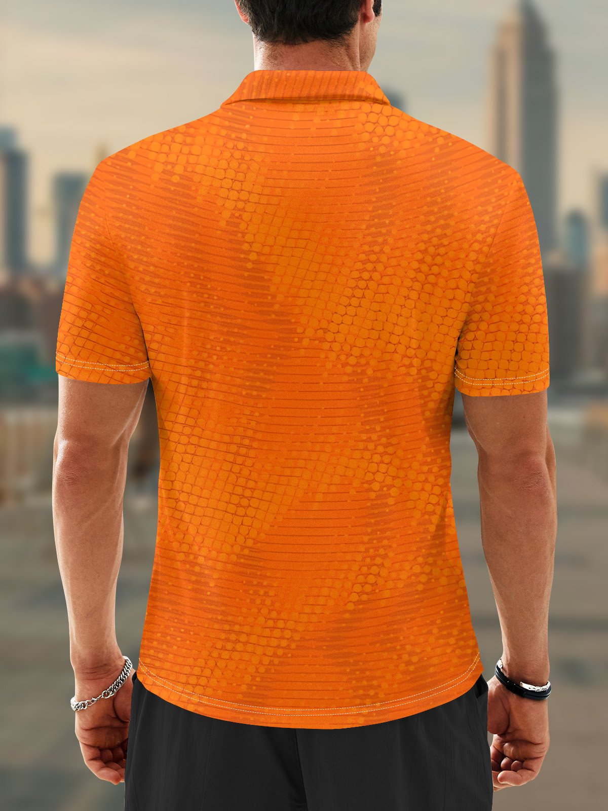 Moisture Wicking Artistic Geometric Dots Golf Polo