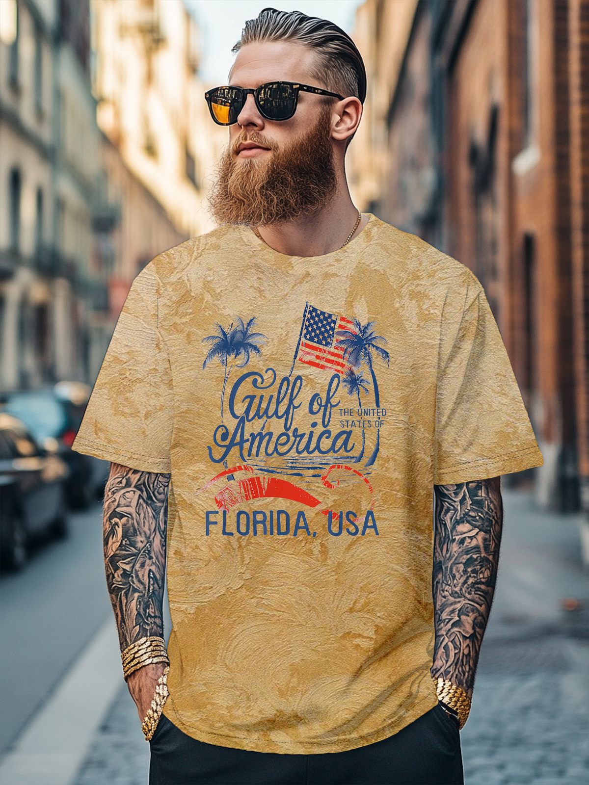 Men's "American Gulf" Art Fitted T-shirts