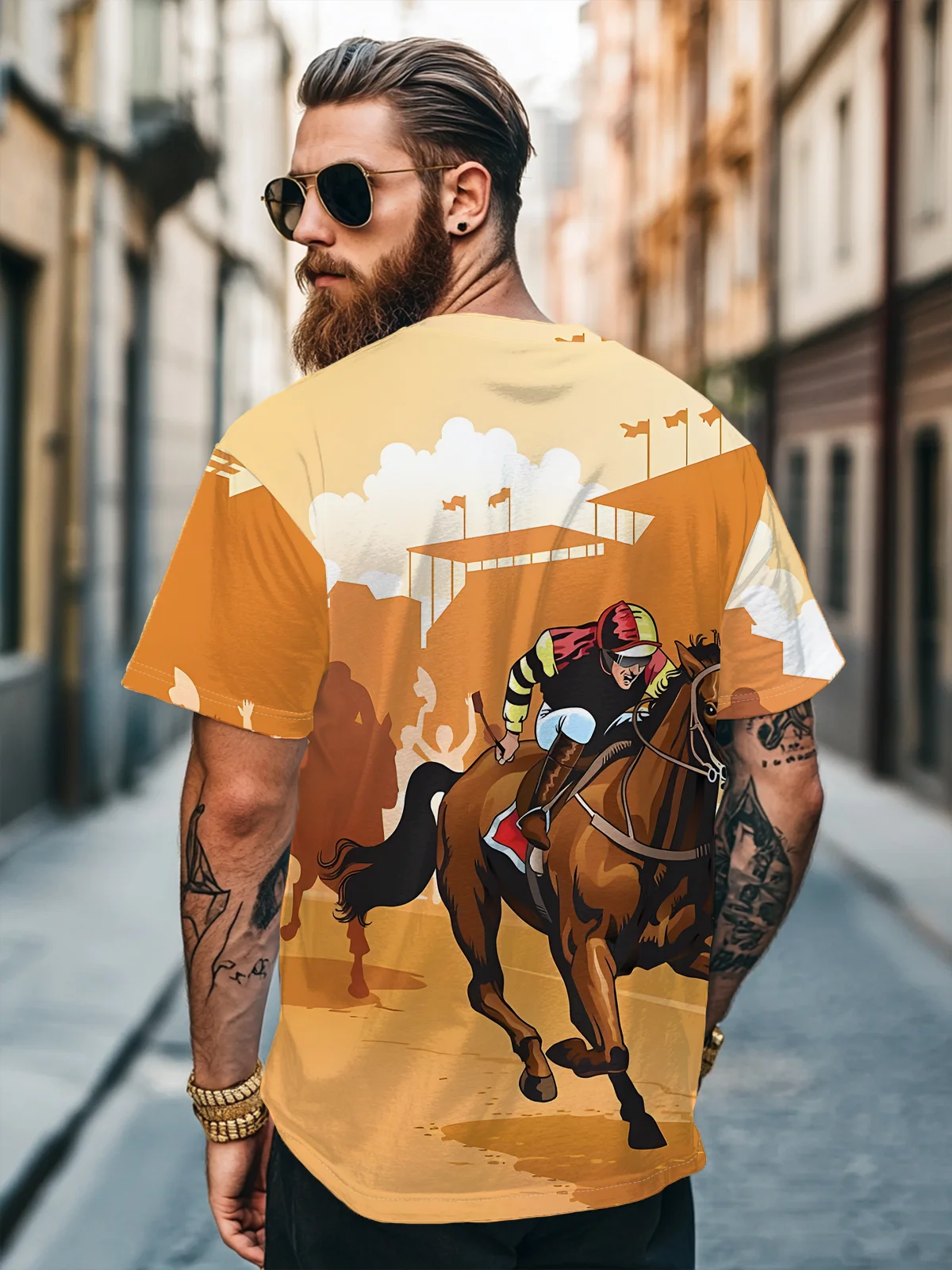 Men's Art Horse Festival Fitted T-shirts