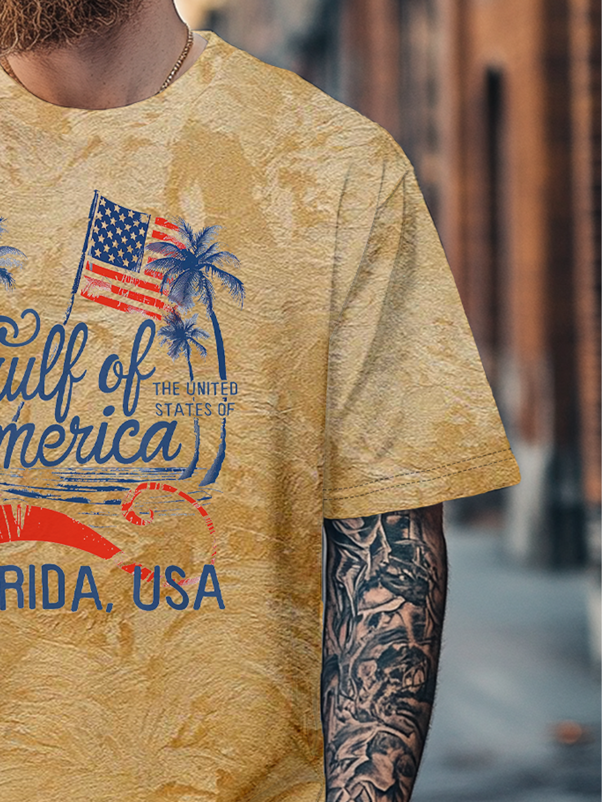 Men's "American Gulf" Art Fitted T-shirts