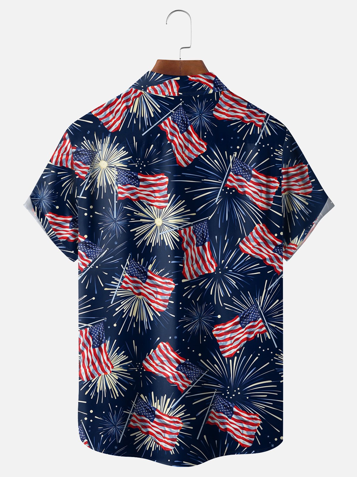 Moisture-wicking American Flag National Patriotic Chest Pocket Casual Shirt
