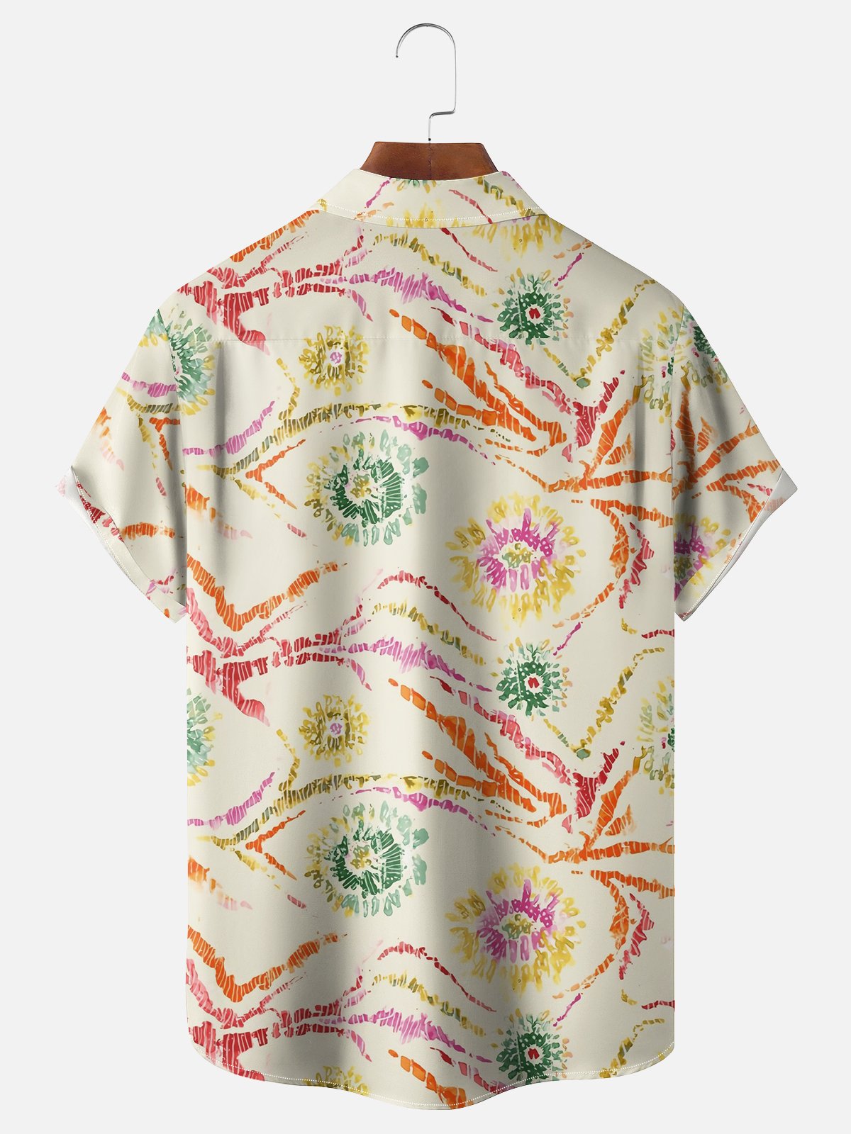 Moisture-wicking Artistic Abstract Texture Chest Pocket Casual Shirt