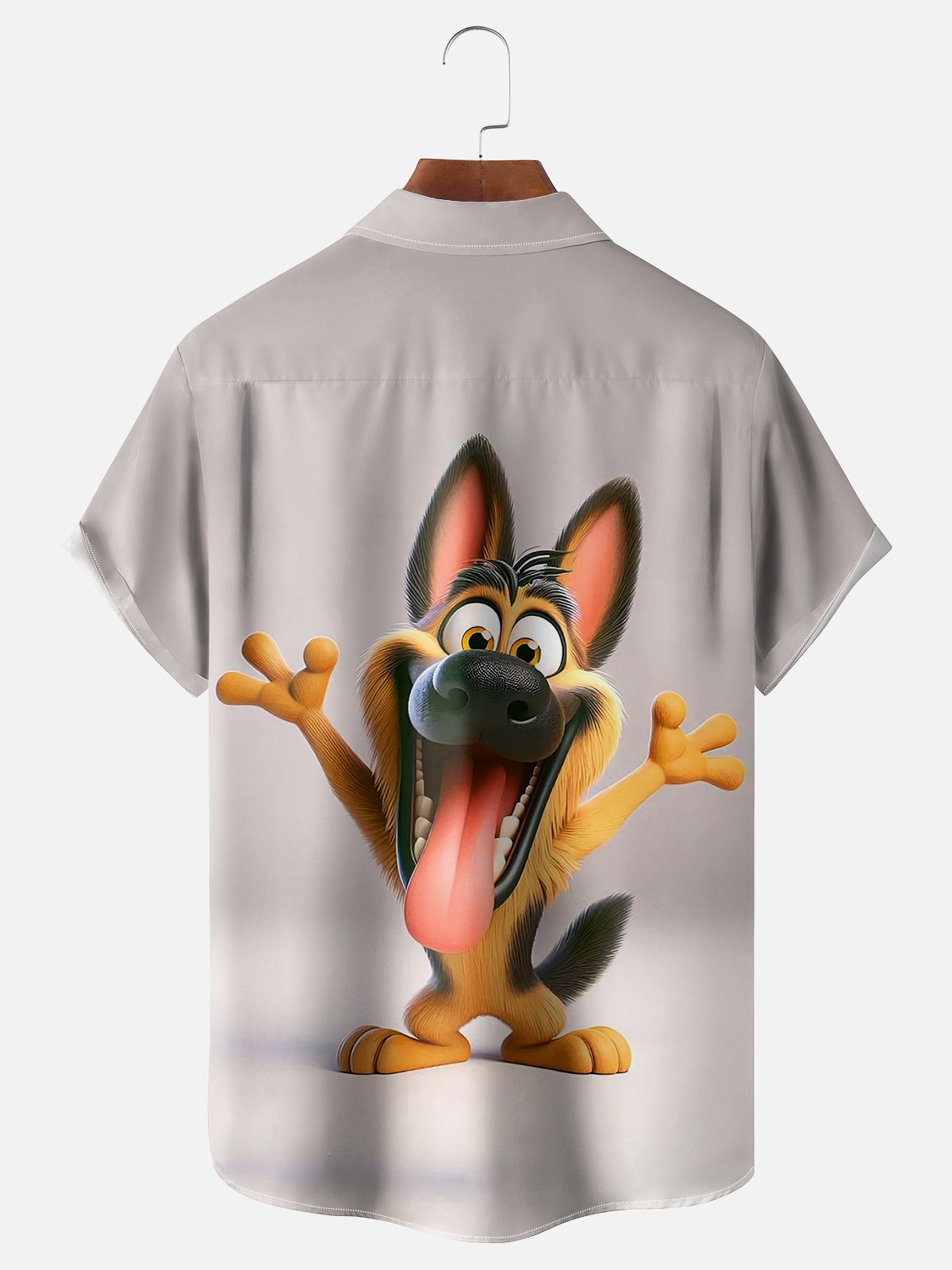 Moisture-wicking Dog Animal Funny Chest Pocket Casual Shirt