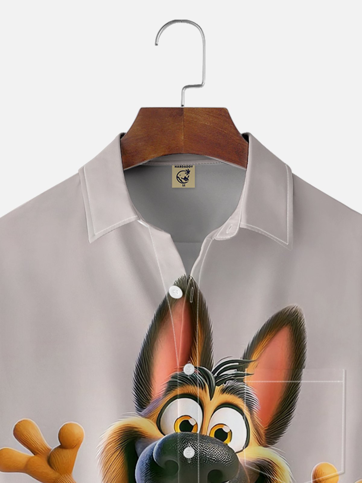 Moisture-wicking Dog Animal Funny Chest Pocket Casual Shirt