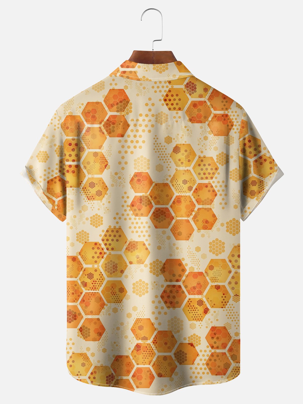 Moisture-wicking Bee Hive Motorcycle Chest Pocket Casual Shirt