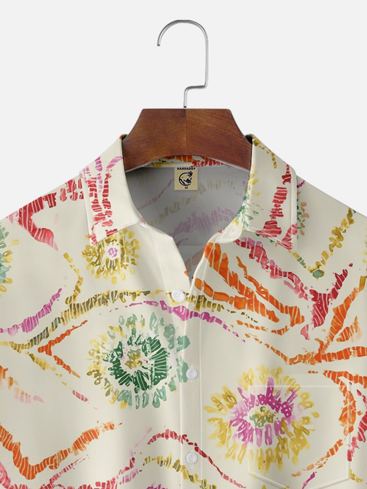 Moisture-wicking Artistic Abstract Texture Chest Pocket Casual Shirt