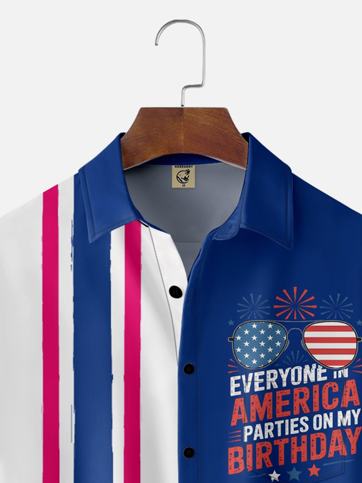 Moisture-wicking Everyone In America Parties On My Birthday Chest Pocket Bowling Shirt