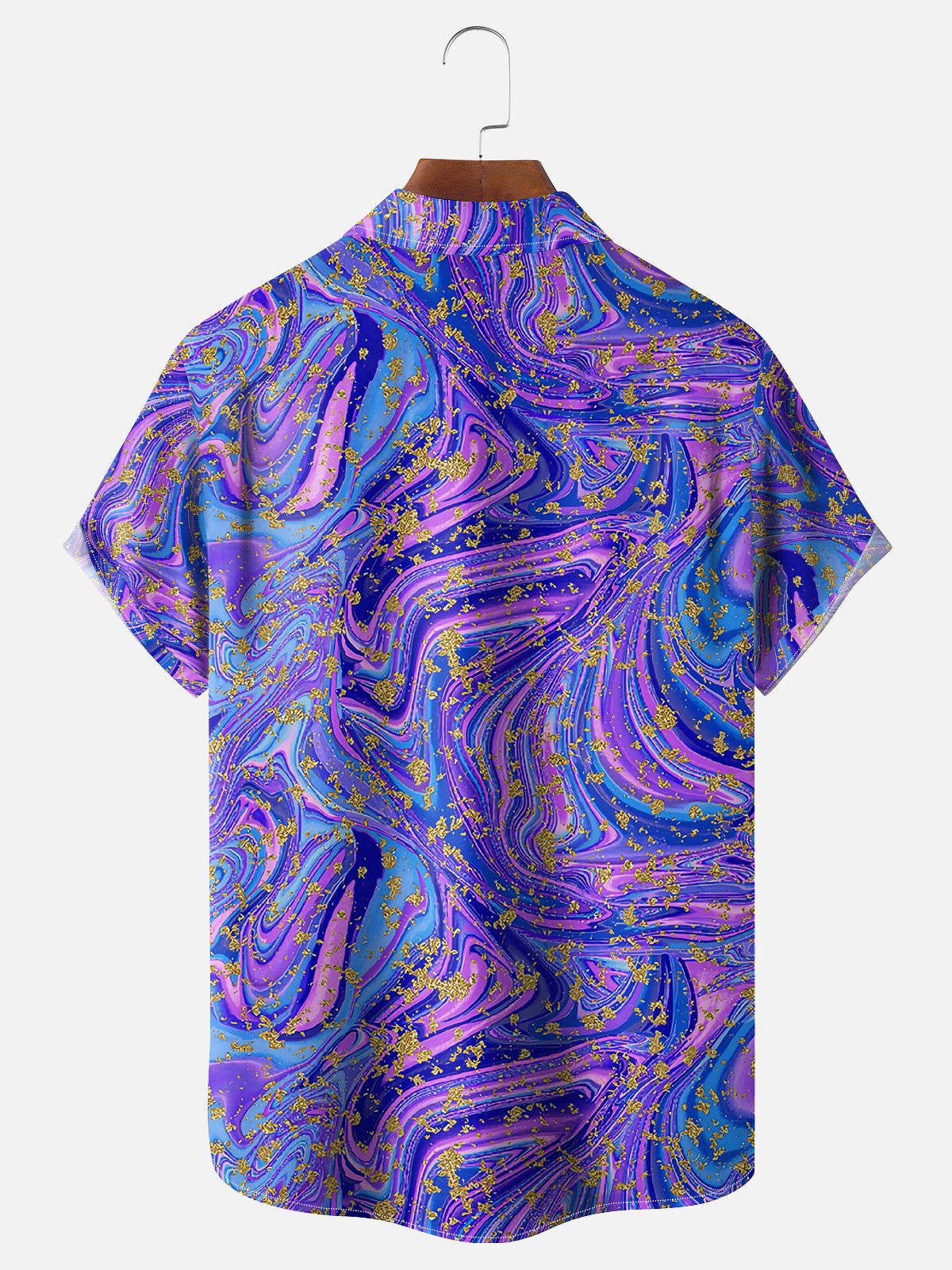 Moisture Wicking Abstract Gradient Chest Pocket Hawaiian Shirt