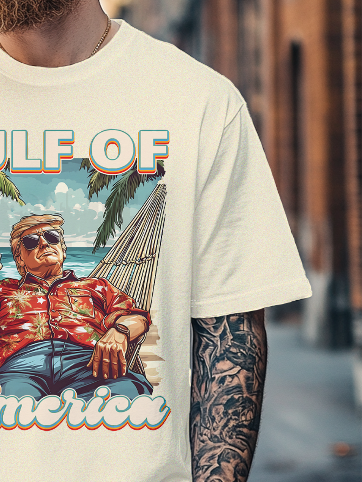 Men's Fun Gulf Of American Trump Fitted T-shirts