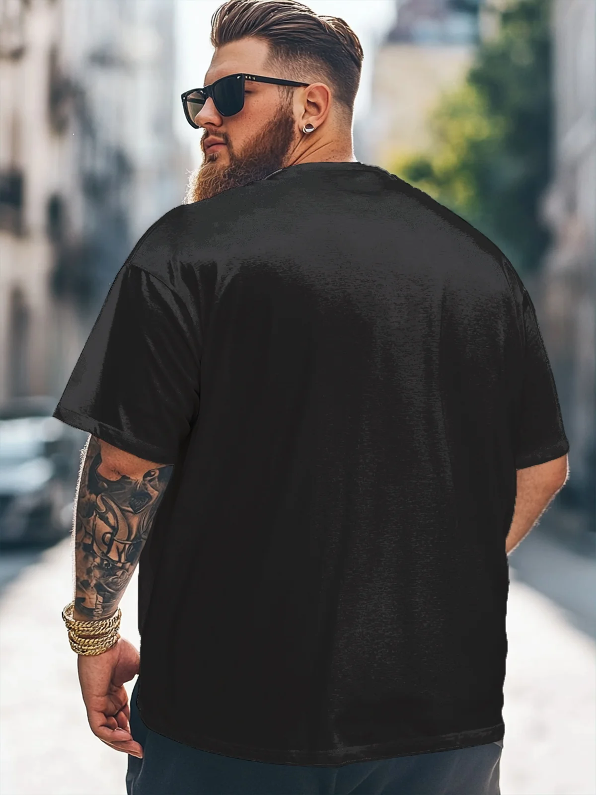 Big Size Men's  Rock Punk Skull Art Loose Fit T-shirt